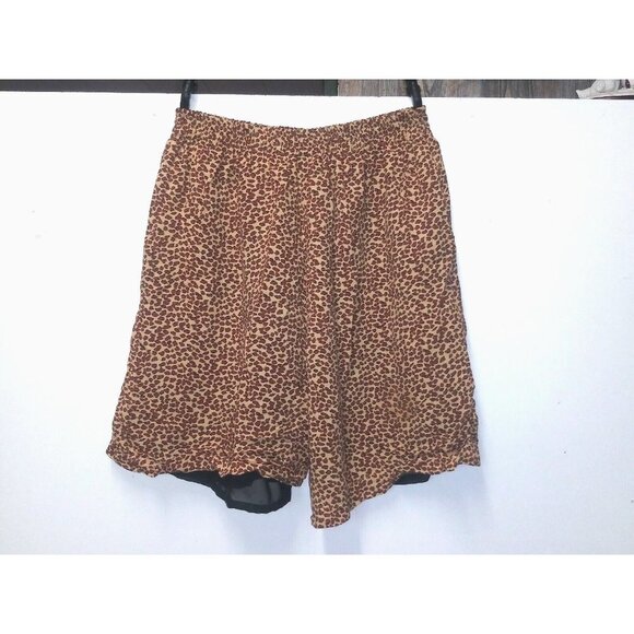Cache blouse & shorts 2pc Size M/L Animal print elastic waist collar embroidery - Picture 10 of 15